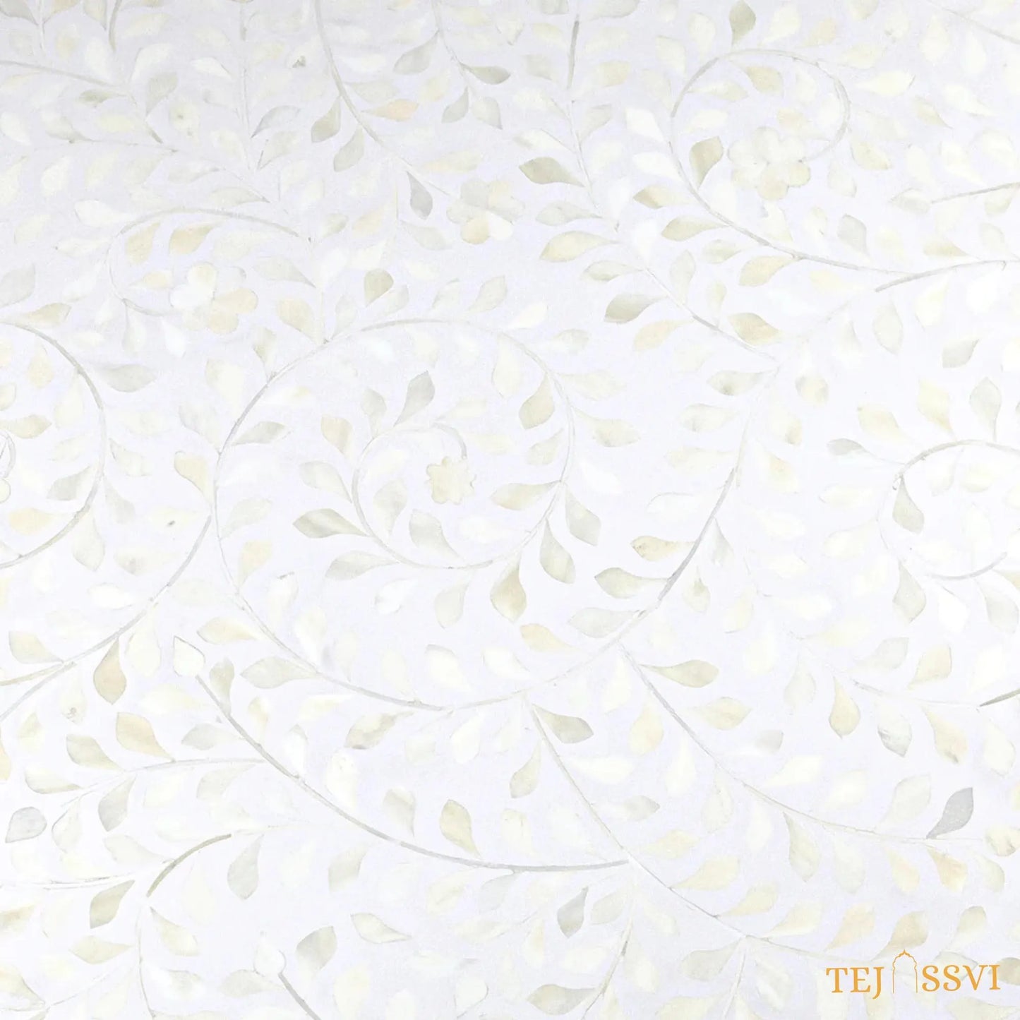 BONE Inlay Round Coffee Table / Centre Table, Bone Inlay Floral Round Coffee Table Handmade Bone Inlay Modern Pattern Furniture.