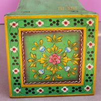 Indian Floral designed Side Storage / Wooden Cabinet | Hand Painted | Wooden Big Cabinet | Living Room Furniture.