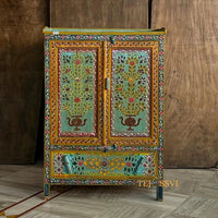 Wooden Hand Painted Sideboard for Living Room and Storage Unit for Home Décor