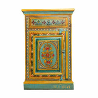 Indian Floral Designed Side Storage / Wooden Cabinet / Hand Painted Furniture / Wooden Big Cabinet for Living Room Furniture.