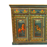 Hand Painted 3 Door Sideboard / Big Storage / Wooden Cabinet / Hand Painted Furniture / Wooden Big Cabinet / Vintage Cabinet.