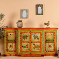 Asura - Hand Painted Sideboard reclaimed Wood Vintage Style/ Side Storage / Cabinet | Bedside, Side Table, Hand Painted, / Vintage Cabinet.