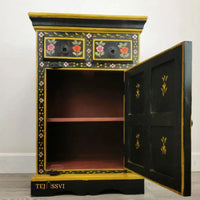 Wooden Romany Painted Bedside Cupboard / Wooden Side boards | Hand Painted Furniture / Wooden Big Cabinet / Living Room Furniture.