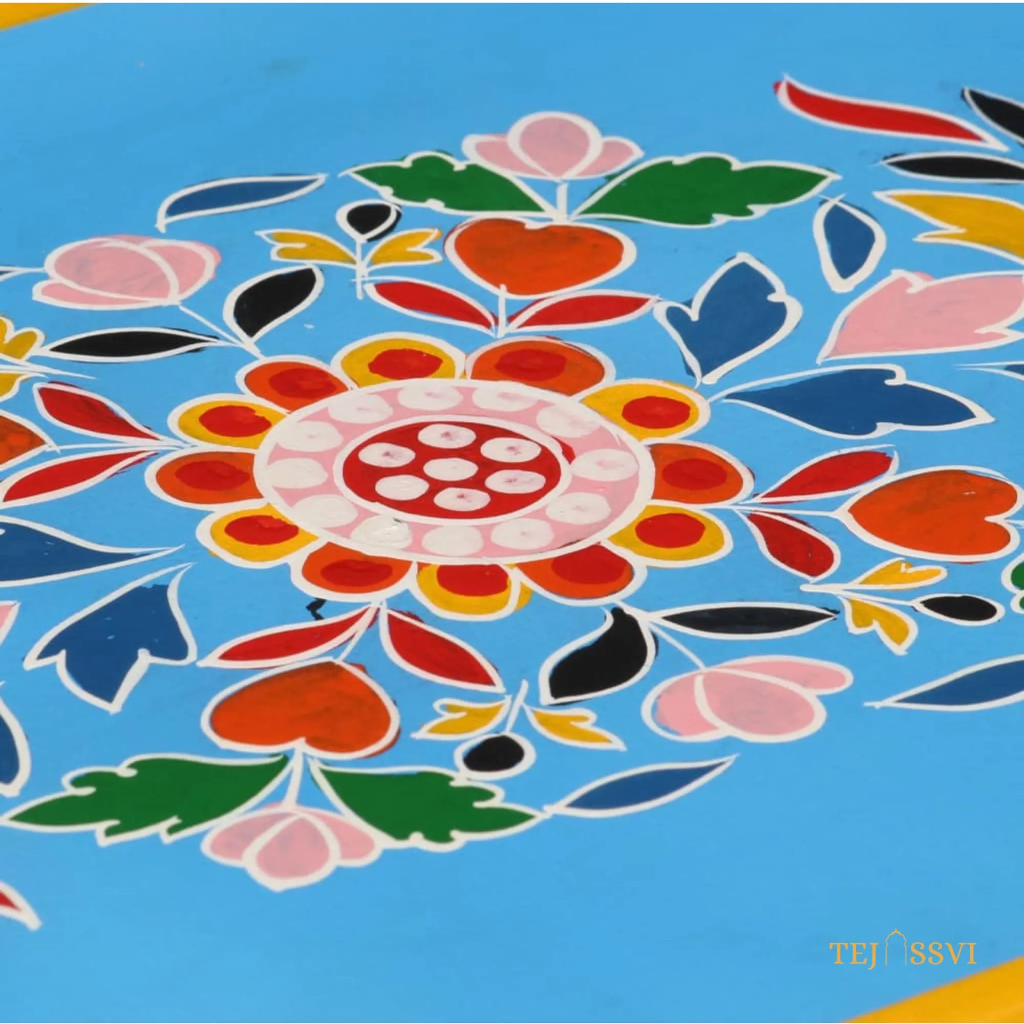 Indian Floral Designed Side Storage / Big Cabinet / Hand Painted Furniture / Wooden Big Cabinet / Living Room Furniture.