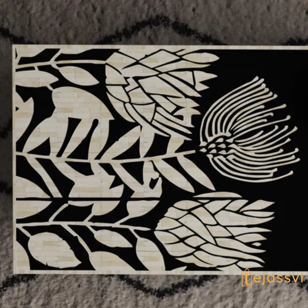 Bone Inlay Coffee Table / Centre Table / Bone Inlay Honeycomb Coffee Table Handmade Bone Inlay Modern Pattern Furniture Cocktail Table.