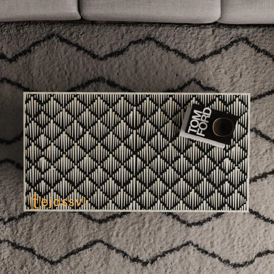 BONE Inlay  Coffee Table / Centre Table, Bone Inlay Honeycomb  Coffee Table Handmade Bone Inlay Modern Pattern Furniture Cocktail Table .