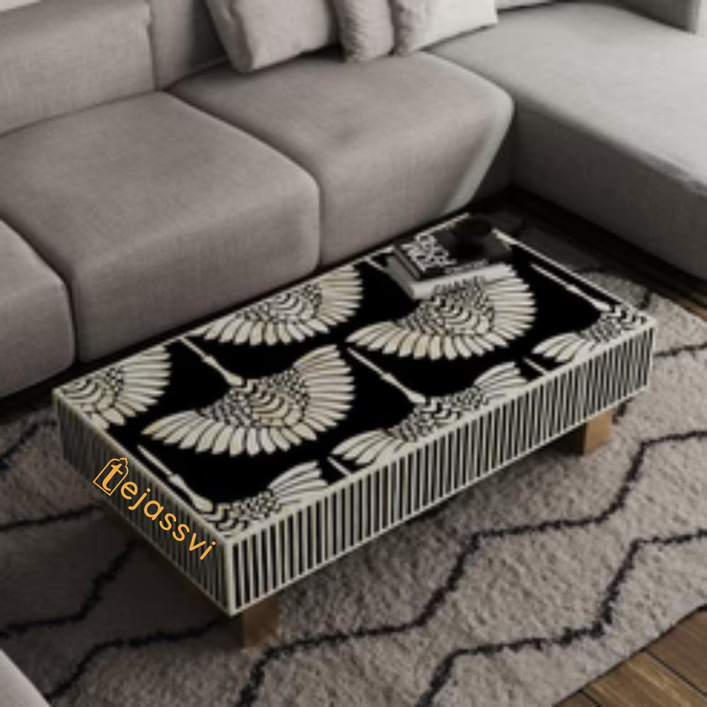 Bone Inlay  Coffee Table / Centre Table / Bone Inlay Honeycomb Coffee Table Handmade Bone Inlay Modern Pattern Furniture Cocktail Table.