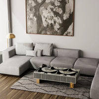 Bone Inlay  Coffee Table / Centre Table / Bone Inlay Honeycomb Coffee Table Handmade Bone Inlay Modern Pattern Furniture Cocktail Table.