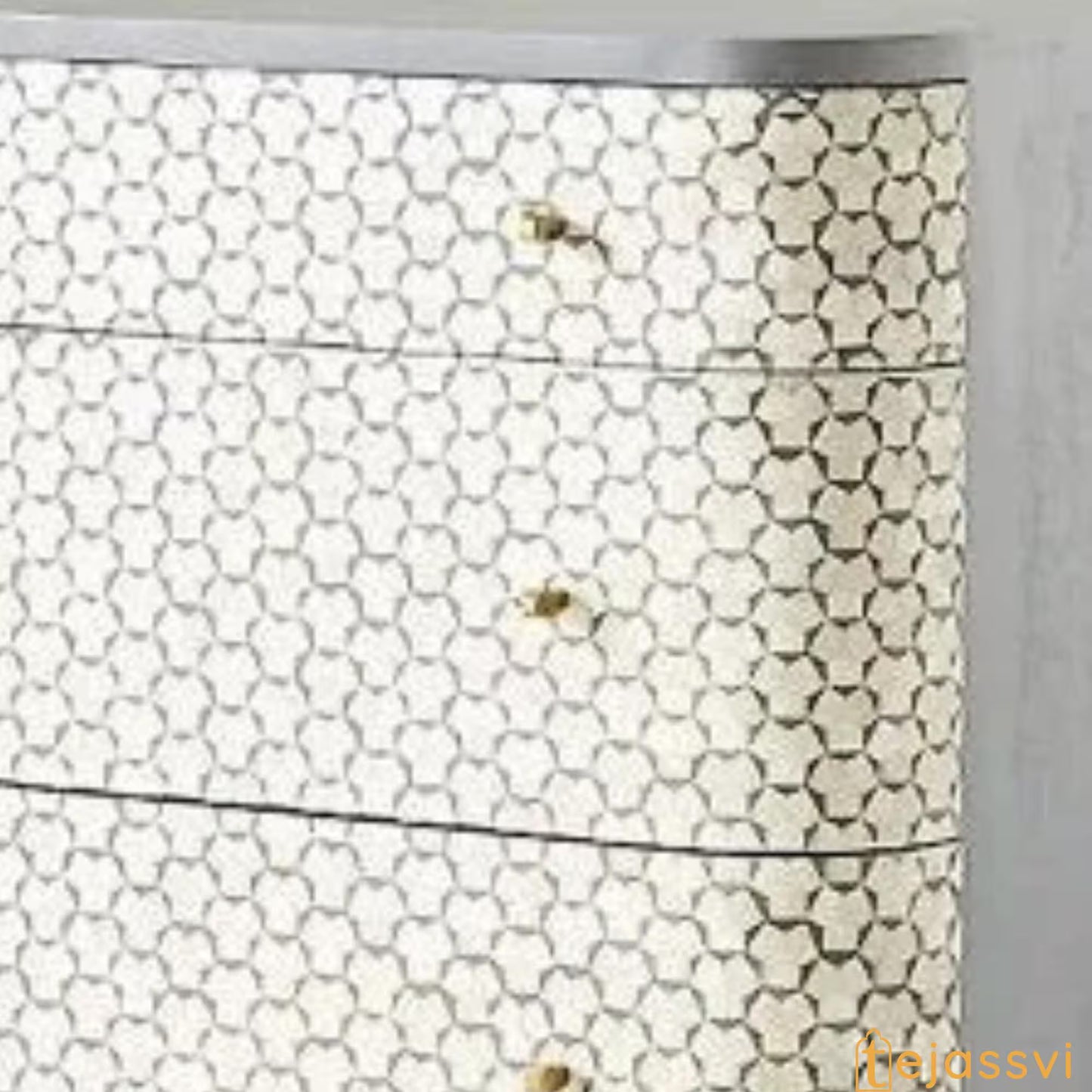 Bone Inlay Four Drawers semi round Geometric Pattern design Bedside Table/ night table | Bone Inlay side table, Bone Inlay chest of drawers.