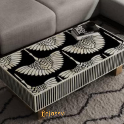 BONE Inlay  Coffee Table / Centre Table, Bone Inlay Honeycomb  Coffee Table Handmade Bone Inlay Modern Pattern Furniture Cocktail Table .