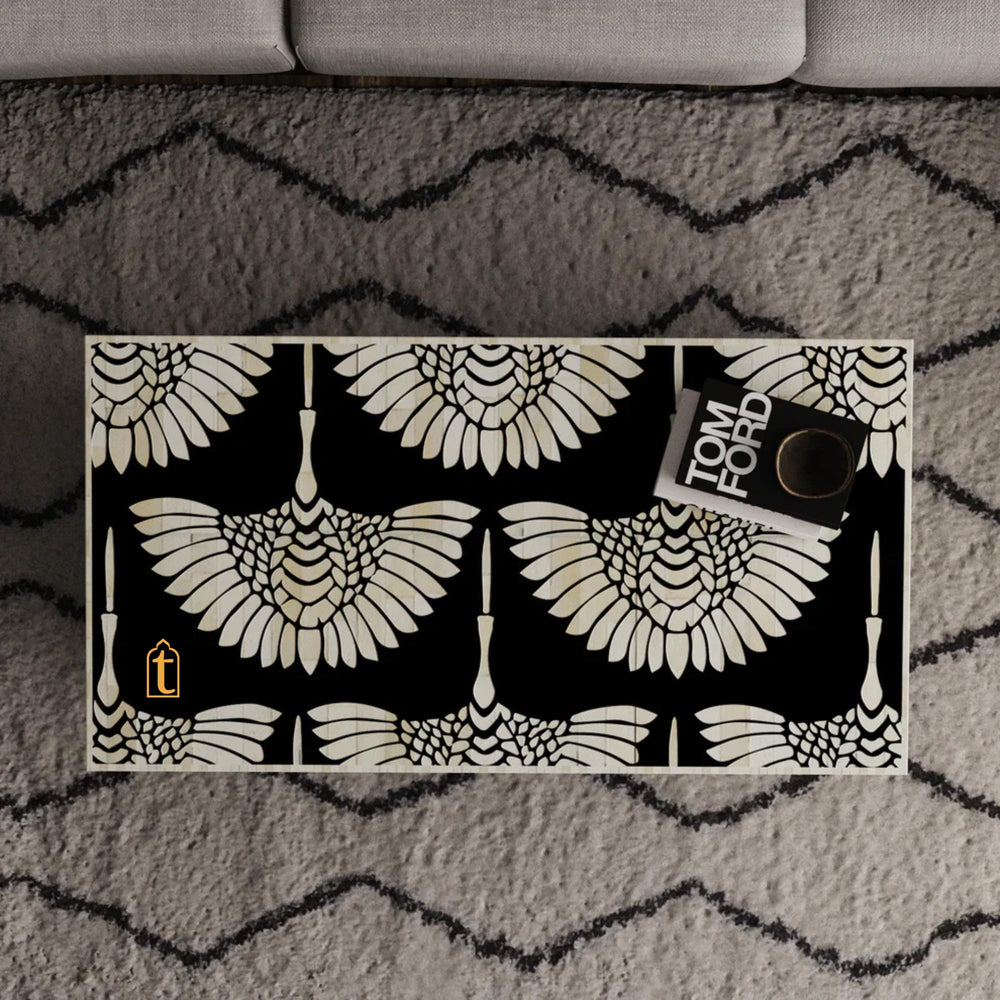 Bone Inlay  Coffee Table / Centre Table / Bone Inlay Honeycomb Coffee Table Handmade Bone Inlay Modern Pattern Furniture Cocktail Table.