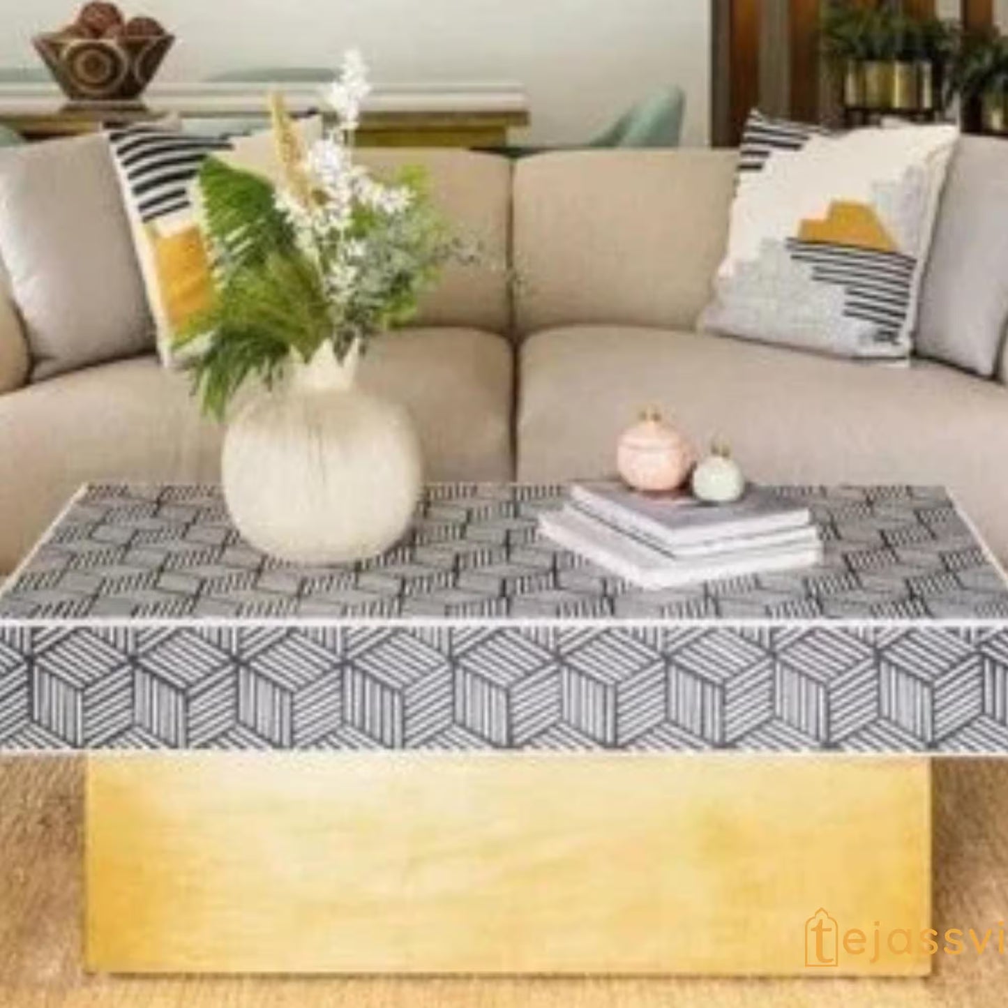 Bone Inlay Wooden Modern Pattern Coffee Table Furniture, Bone Coffee Table/ bone inlay furniture / luxury coffee table for living room .