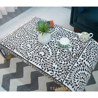 Wood Inlay Coffee Table / Wood Inlay Coffee Table / Wooden Center Table / Wood Inlay Table / Floral Design Wood Inlay Cocktail Table / Wooden Coffee Table.