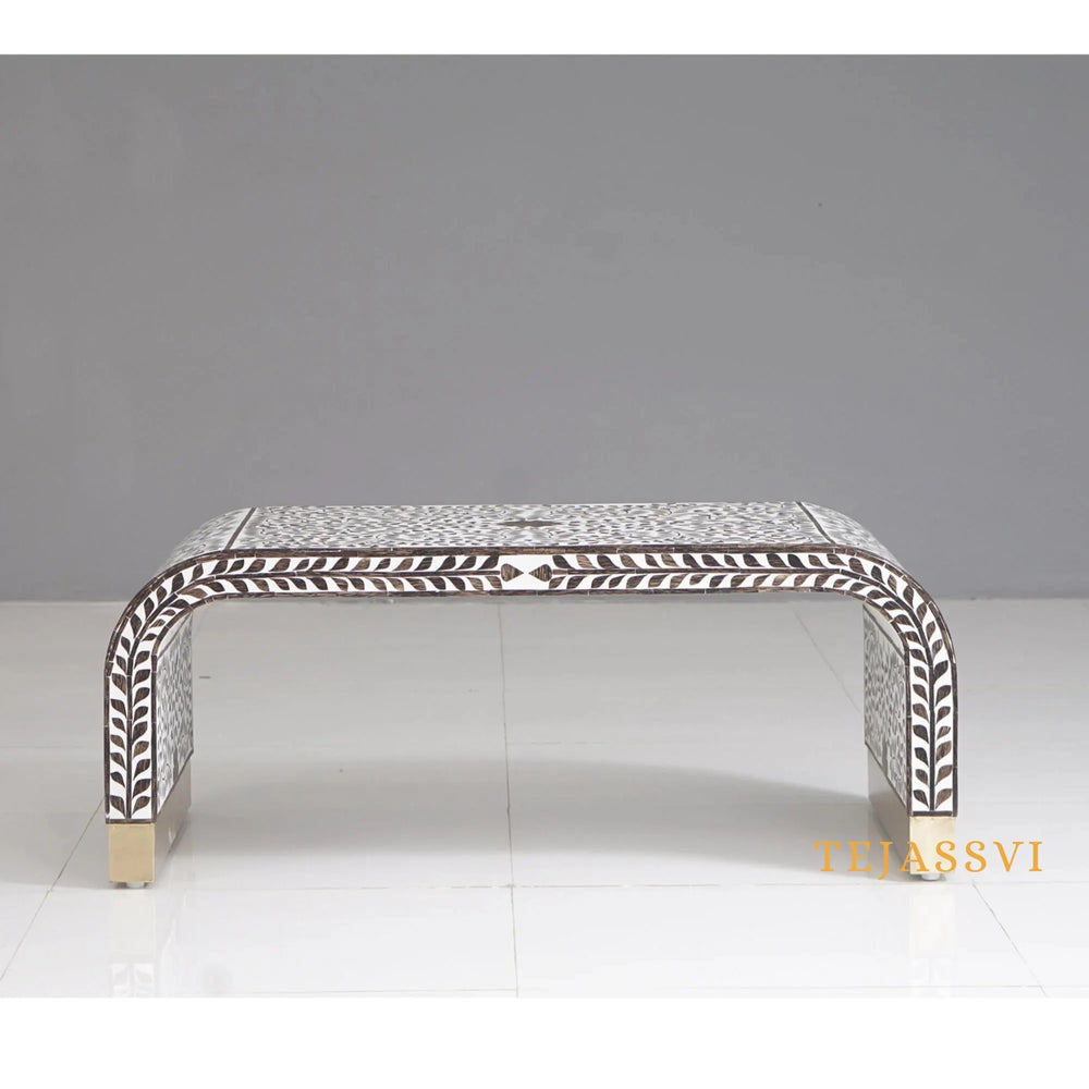 Wood Inlay Coffee Table / Wood Inlay Coffee Table / Wooden Center Table / Wood Inlay Table / Floral Design Wood Inlay Cocktail Table / Wooden Coffee Table.