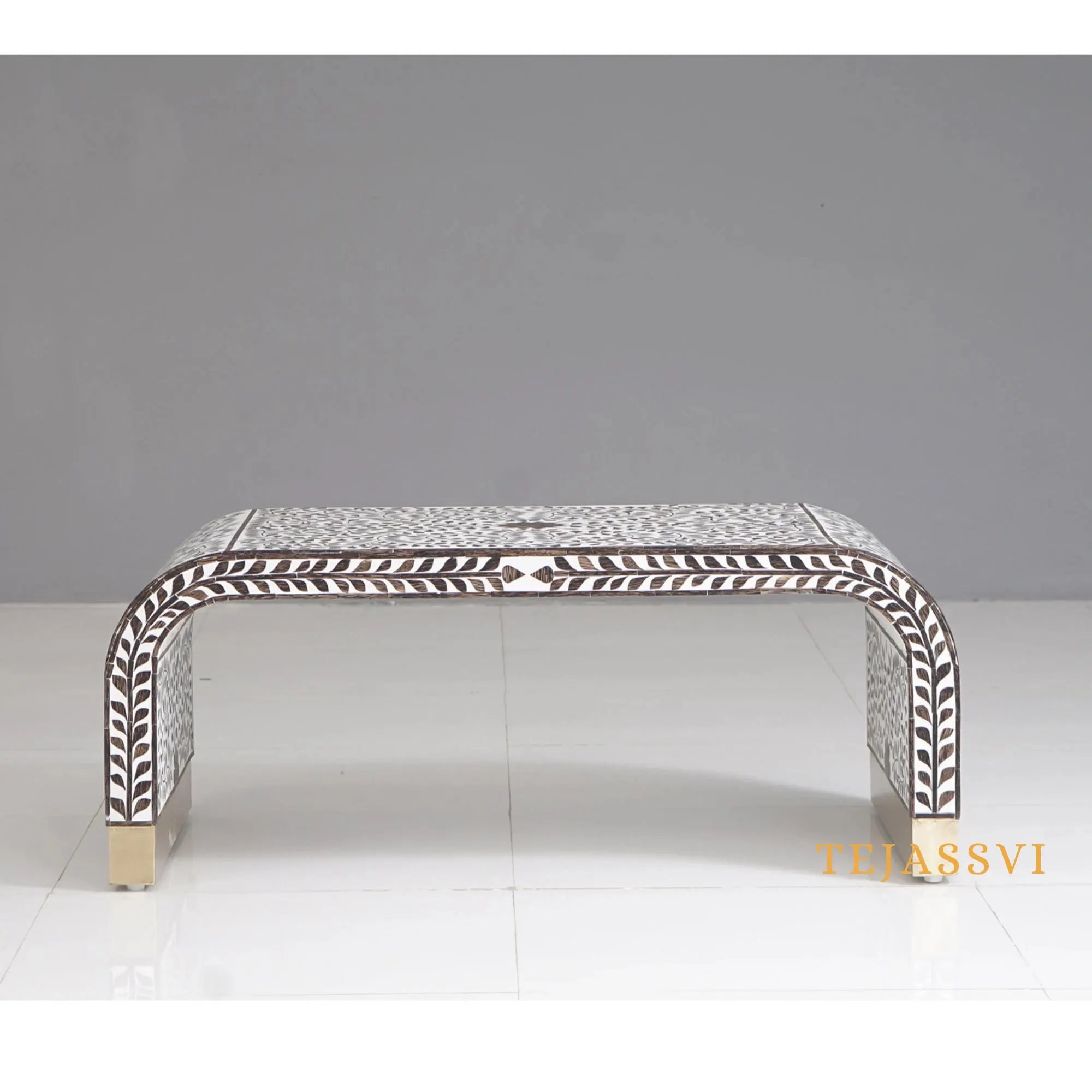 Wood Inlay Coffee Table / Wood Inlay Coffee Table / Wooden Center Table / Wood Inlay Table / Floral Design Wood Inlay Cocktail Table / Wooden Coffee Table.