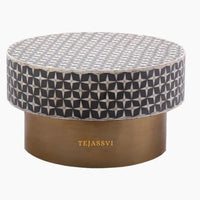 Bone Inlay Round Coffee Table / Centre Table / Bone Inlay Floral Design Round Coffee Table /Handmade Bone Inlay Modern Pattern Furniture.