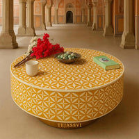 Bone Inlay Round Coffee Table / Bone Centre Table / Bone Inlay Floral Round Coffee Table / Handmade Bone Inlay Modern Pattern Furniture.