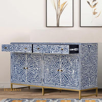 Bone Inlay Furniture - Bone inlay Sideboard With Brass Leg / Bone Inlay Chest of Drawers / Bone Inlay Drawers Dresser / Bone Inlay Console.