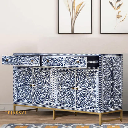 Bone Inlay Furniture - Bone inlay Sideboard With Brass Leg, Chest of Drawers, Bone Inlay Drawers Dresser, Bone Inlay Chest of Drawers,