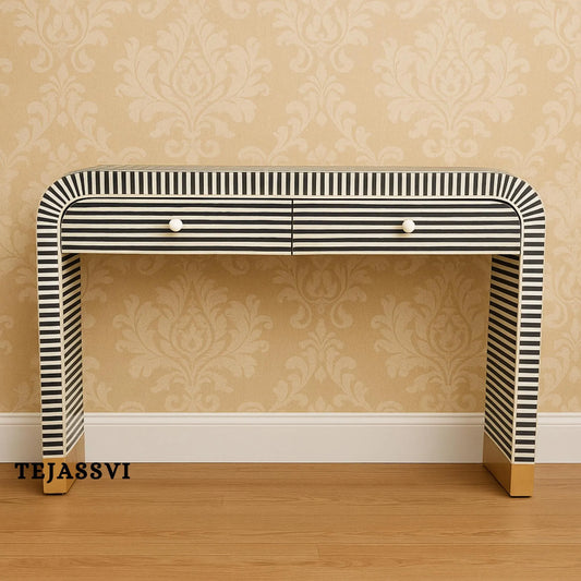 Moroccan Bone Inlay Chest of Drawers, Sideboard |Waterfall Bone Inlay Desk, Bone Inlay work desk, Bone Inlay Console Table, inlay desk.