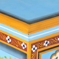 Blue Painted 3 Door Sideboard / Cabinet / Side Table / Hand Painted side Boards / Wooden Big Cabinet /  Living Room Furniture.