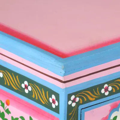 Pink Painted 3 Door Sideboard / Cabinet / Side Table  / Hand Painted Wooden Big Cabinet / Living Room Furniture.