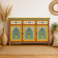 Wooden Indian Floral designed Side Storage / Cabinet | Bedside, Side Table, Hand Painted, Wooden Big Cabinet, Living Room Furniture, Fine Panting.