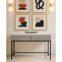 Handmade Bone Inlay 2 Drawer Console Table  | Study Table | Bone Inlay Side Table | Bone Inlay End Table / Bone Inlay Drawer Chats / Side Table