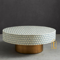 Wooden Waterfall Pattern Coffee Table / Bone Inlay Wooden Coffee Table / Wooden Furniture / Wooden Coffee Table / Bone Inlay Cocktail Table.