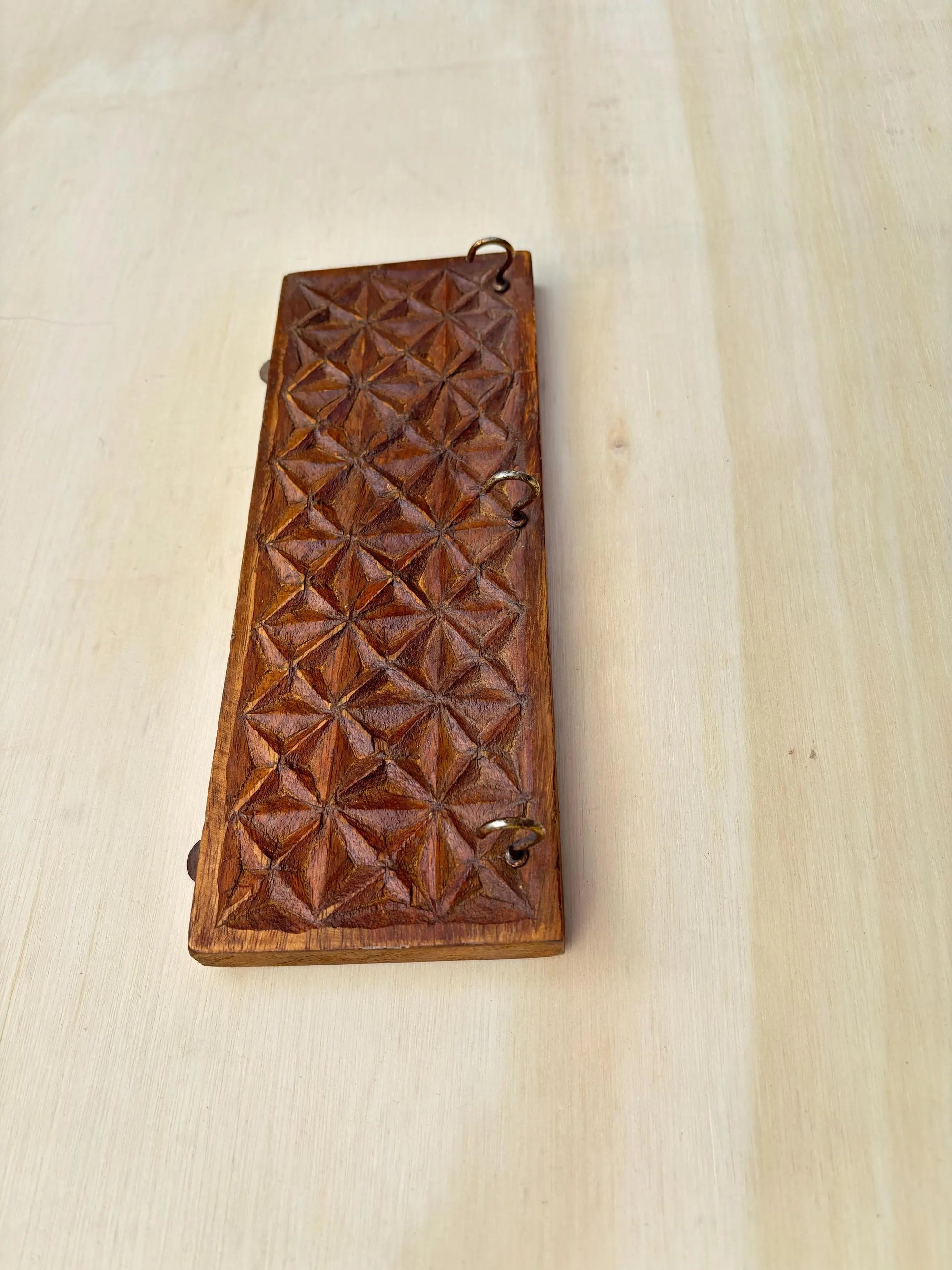 Rustic Wood Key Holder with Antique Gold Hooks - Reclaimed Pallet Wood Key Hook for Wall Hook .