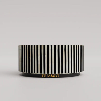 BONE Inlay Round Coffee Table / Centre Table, Bone Inlay Floral Round Coffee Table Handmade Bone Inlay Modern Pattern Furniture.