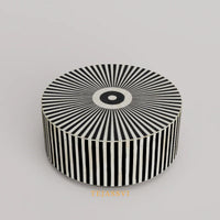 Bone Inlay Round Coffee Table / Bone Centre Table / Bone Inlay Floral Round Coffee Table / Handmade Bone Inlay Modern Pattern Furniture.