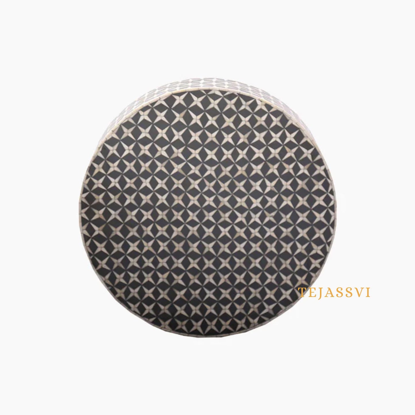 BONE Inlay Round Coffee Table / Centre Table, Bone Inlay  Floral design Round Coffee Table Handmade Bone Inlay Modern Pattern Furniture