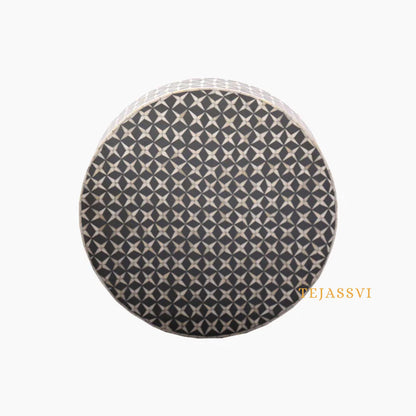 BONE Inlay Round Coffee Table / Centre Table, Bone Inlay  Floral design Round Coffee Table Handmade Bone Inlay Modern Pattern Furniture