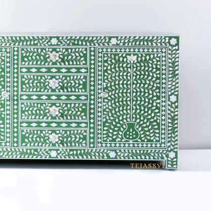 Bone Inlay Furniture - Bone inlay Sideboard With Brass Leg, Chest of Drawers, Bone Inlay Drawers Dresser, Bone Inlay Chest of Drawers,