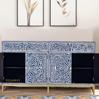 Bone Inlay Furniture - Bone inlay Sideboard With Brass Leg / Bone Inlay Chest of Drawers / Bone Inlay Drawers Dresser / Bone Inlay Console.