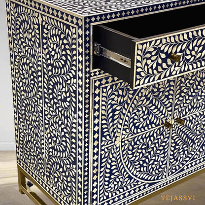 Bone Inlay Furniture - Bone inlay Sideboard With Brass Leg, Chest of Drawers, Bone Inlay Drawers Dresser, Bone Inlay Chest of Drawers,