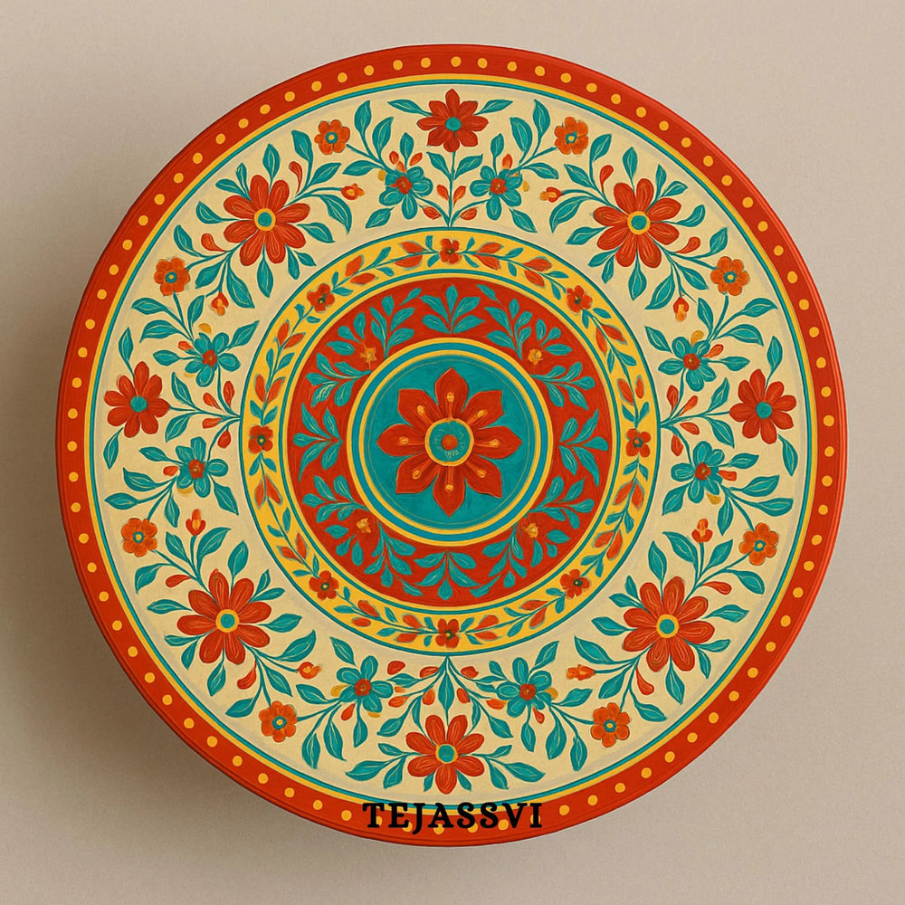 Round Coffee Table / Wooden Table Home Décor / Handmade Wooden Round Shape Cocktail Table / Indian Handcrafted Art.