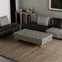 Bone Inlay Coffee Table / Centre Table / Bone Inlay Honeycomb Coffee Table / Handmade Bone Inlay Modern Pattern Furniture.