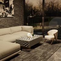 Bone Inlay Coffee Table / Centre Table / Bone Inlay Honeycomb Coffee Table / Handmade Bone Inlay Modern Pattern Furniture.