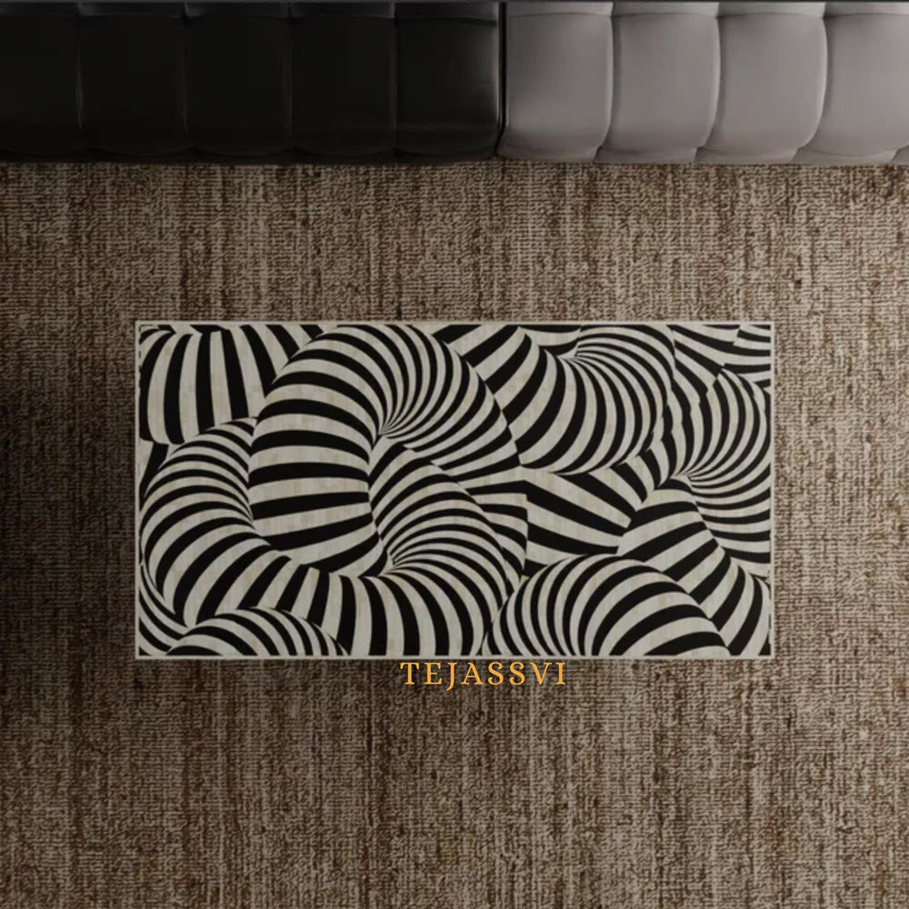 Bone Inlay Coffee Table / Centre Table / Bone Inlay Honeycomb Coffee Table / Handmade Bone Inlay Modern Pattern Furniture.