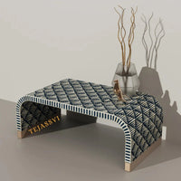 Bone Inlay Waterfall Coffee Table / Bone Inlay Laptop Table / Bone Inlay Floral Waterfall Coffee Table / Handmade BonInlay Modern Pattern Furniture.