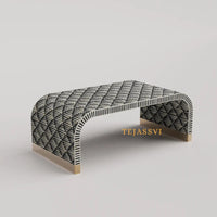 Bone Inlay Waterfall Coffee Table / Bone Inlay Laptop Table / Bone Inlay Floral Waterfall Coffee Table / Handmade BonInlay Modern Pattern Furniture.