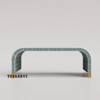 Bone Inlay Waterfall Coffee Table / Bone Inlay Laptop Table / Bone Inlay Floral Waterfall Coffee Table / Handmade BonInlay Modern Pattern Furniture.