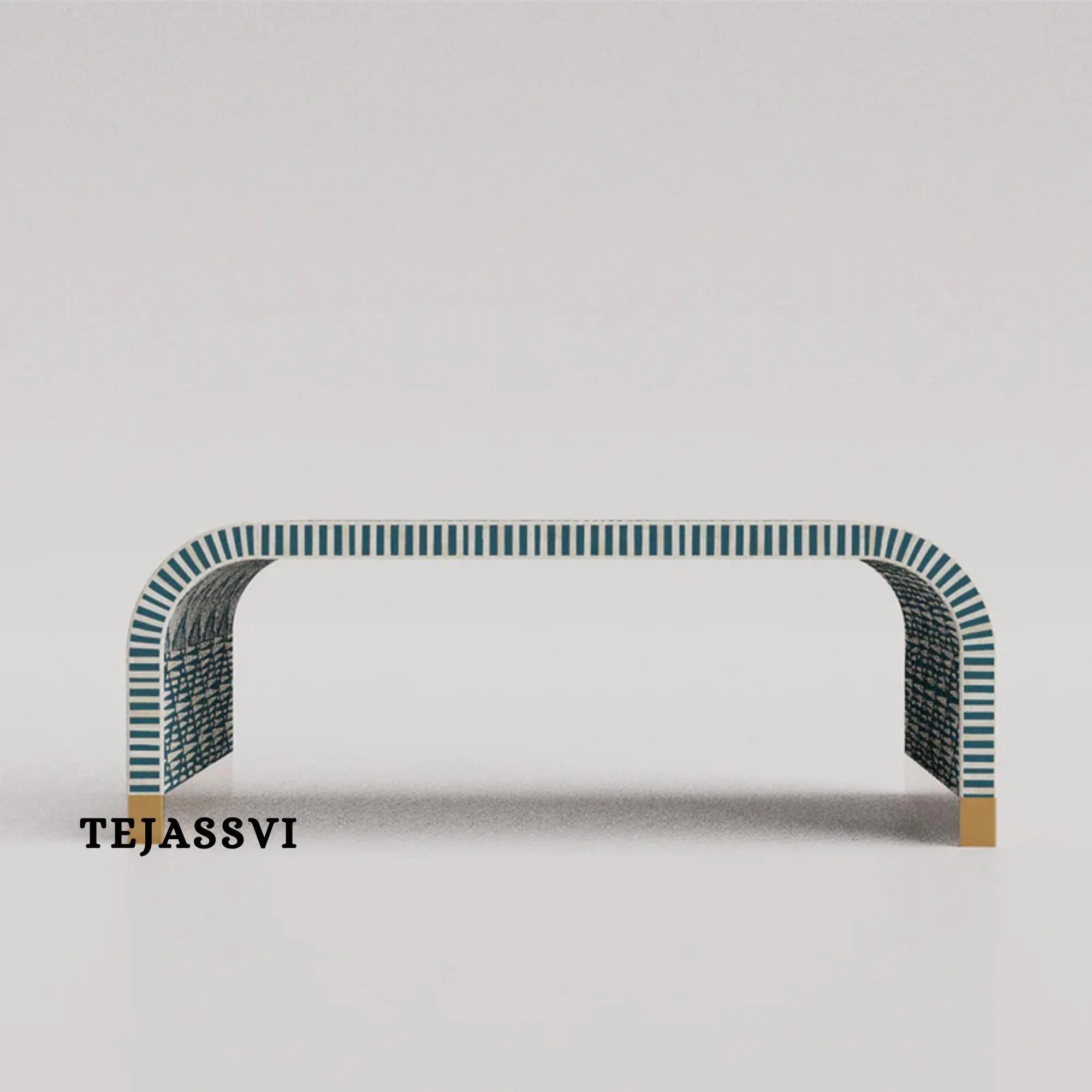 Bone Inlay Waterfall Coffee Table / Bone Inlay Laptop Table / Bone Inlay Floral Waterfall Coffee Table / Handmade BonInlay Modern Pattern Furniture.