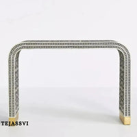 Handmade Bone Inlay Wooden Modern Waterfall/Moroccan design Bone Inlay Console Table living room