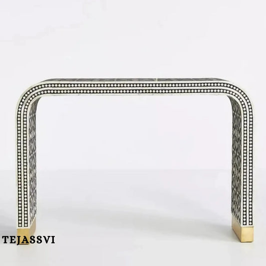 Handmade Bone Inlay Wooden Modern Waterfall/Moroccan design Bone Inlay Console Table living room