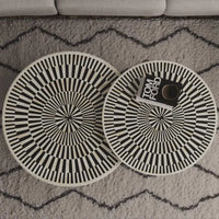 Bone Inlay Nesting Coffee Table: Black & White Waterfall Design/bone inlay round coffee table /bone inlay luxury furniture.