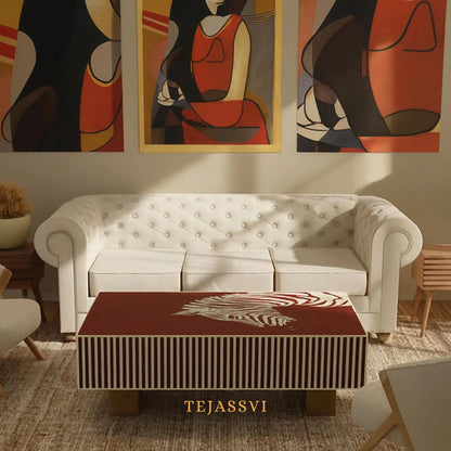 BONE Inlay  Coffee Table / Centre Table, Bone Inlay Honeycomb  Coffee Table Handmade Bone Inlay Modern Pattern Furniture