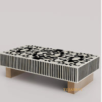Bone Inlay Coffee Table / Centre Table / Bone Inlay Honeycomb Coffee Table / Handmade Bone Inlay Modern Pattern Furniture.